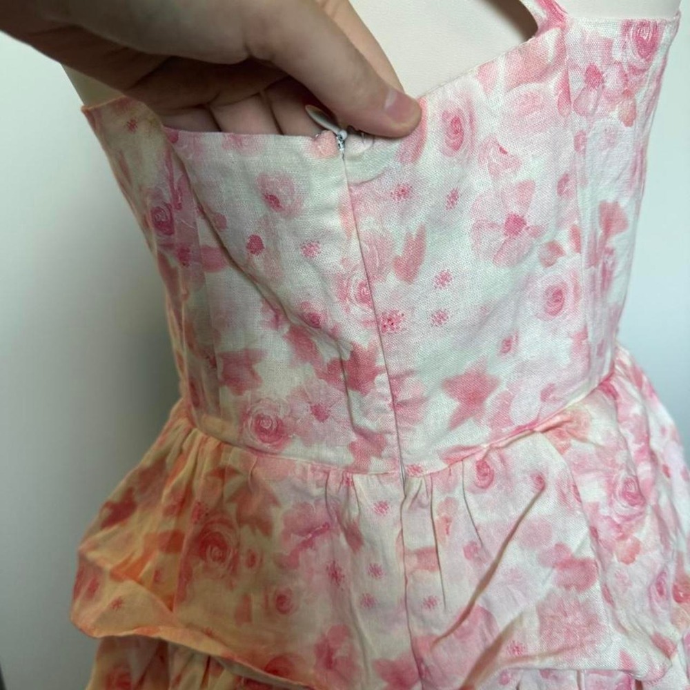 Bardot Pink Floral Corset Mini Dress — Size M - Picture 6 of 8